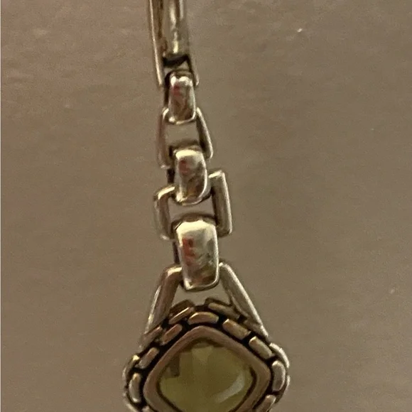 John Hardy,Elegant Silver and Yellow Gemstone Earrings - Picture 7 of 7